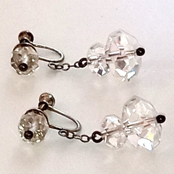 Beautiful 102-'s Crystal and Sterling Earrings - Picture 1 of 10